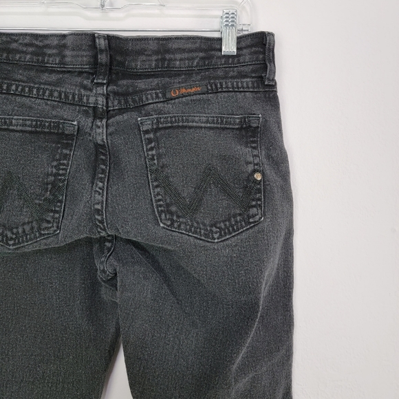 Wrangler Q-Baby No Gap Waist Washed Black Bootcut Jeans Size 9/10 - Picture 14 of 15